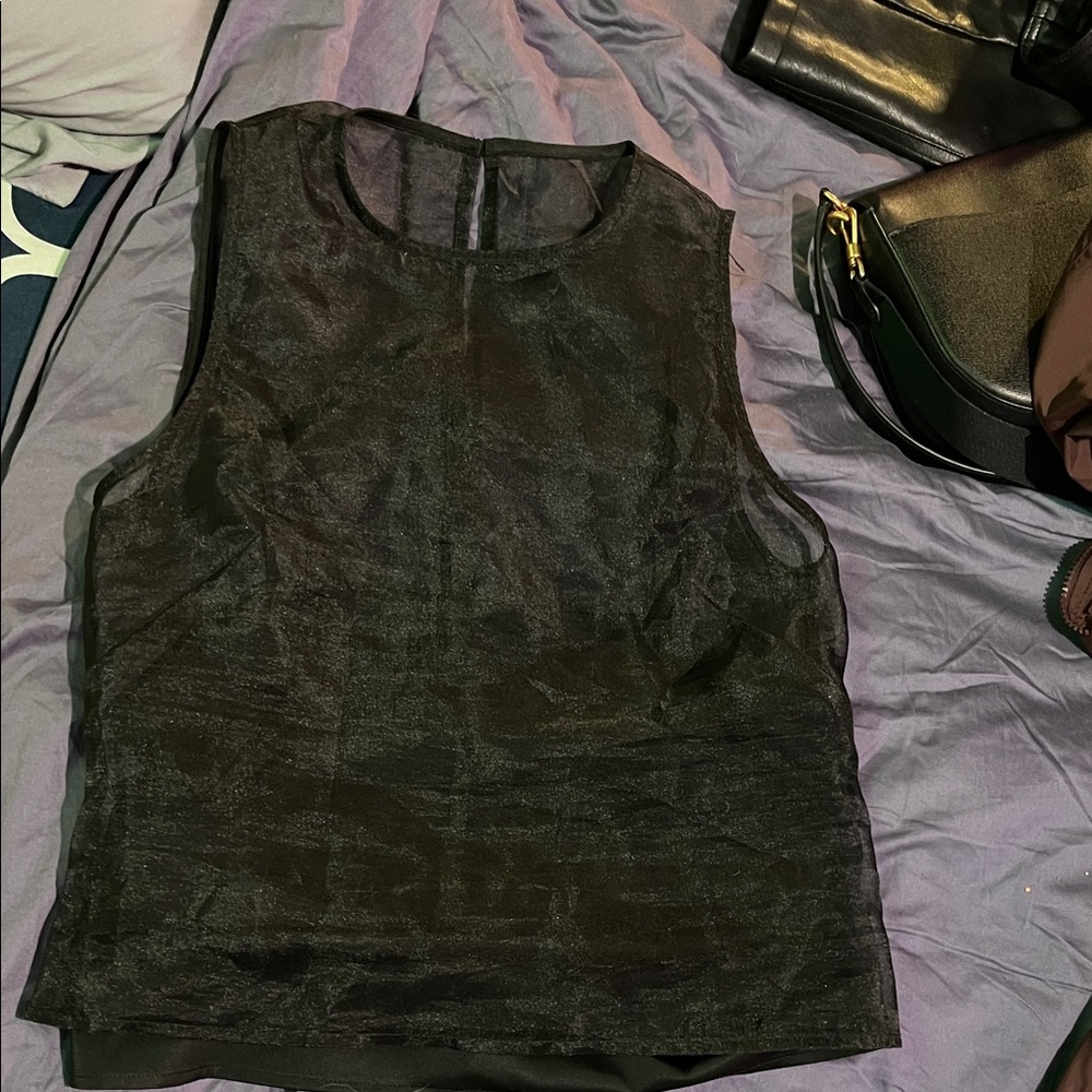 Elodie Sheer Black Tank Top